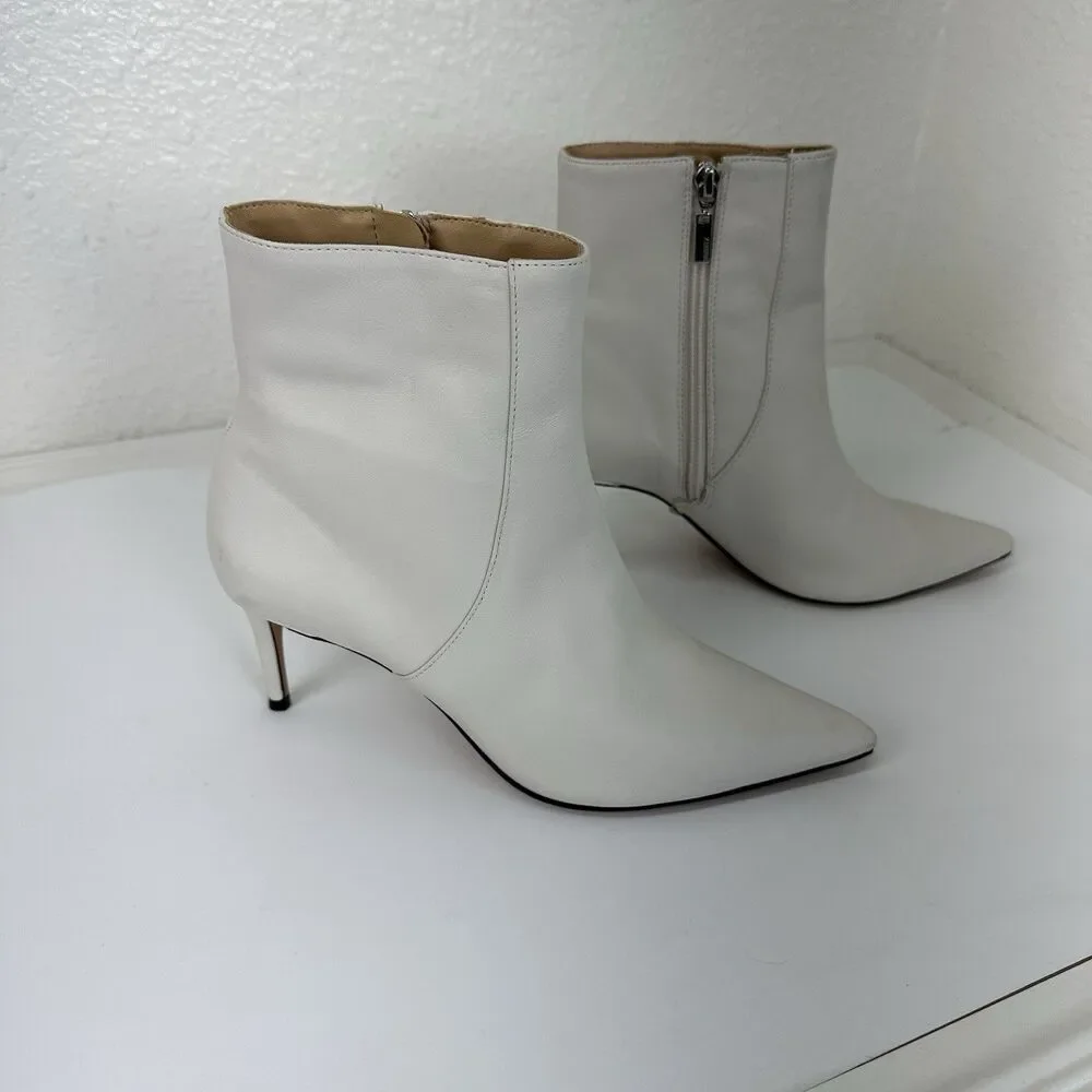 SCHUTZ Women's Bette Booties Eggshell Off White 8.5B US Capsule Money